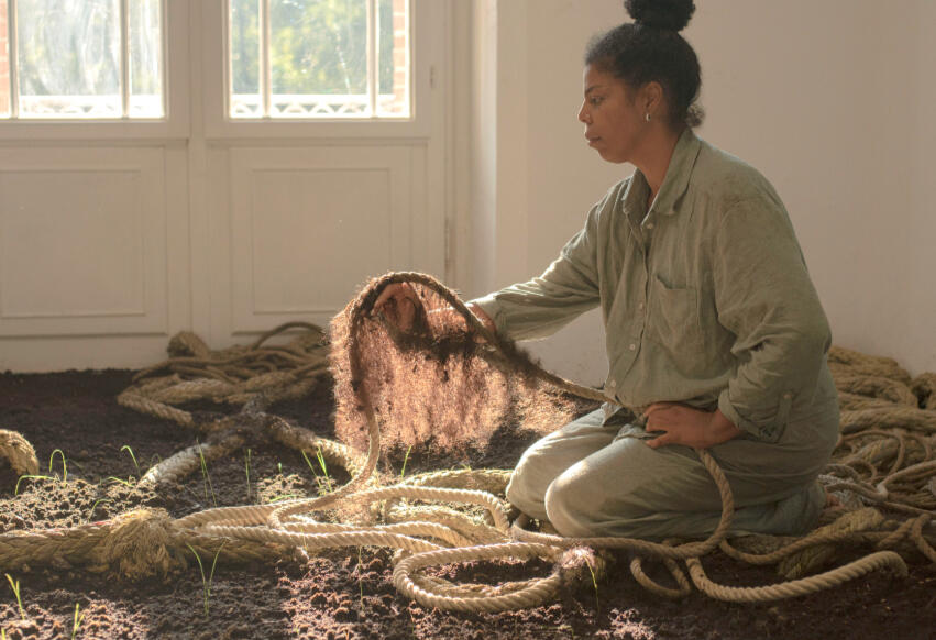 Coming from the Plants, 2025. Six-day durational performance, Marina Abramović & MAI in Dialogue with Joseph Beuys, Museum Schloss Moyland, Germany. Photo by Kirsten Becken
